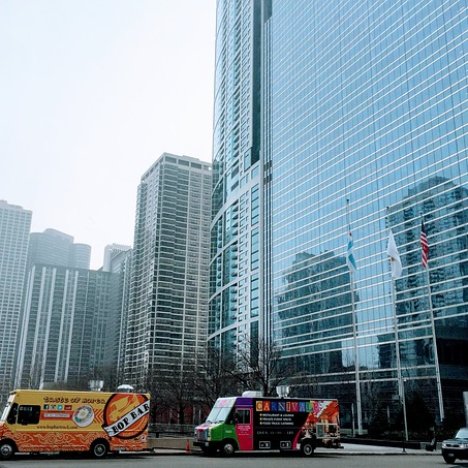 Food Truck in a Large City for Food Service Supplies