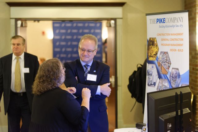 two people speaking at Pandion Healthcare Innovations Conference in 2017