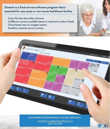 Dietech, a food service software program that’s essential for non-acute healthcare facilities such as nursing homes, skilled nursing facilities, and long-term care facilities