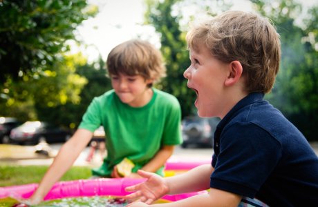 two kids playing