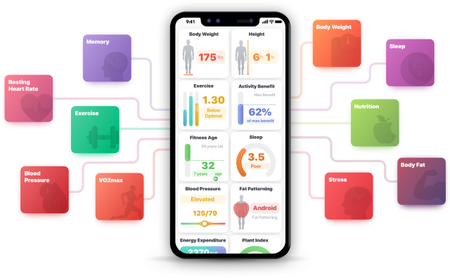 HealthSnap patient app data displayed on a mobile screen