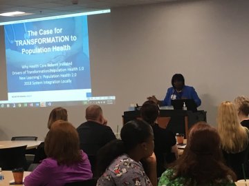 Debbie Stamps, System Vice President, Quality, Safety & Innovation at Rochester Regional Health speaks at 2nd Annual Joint Nurse Executive & Quality Seminar