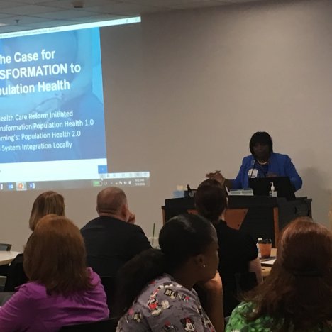 Debbie Stamps, System Vice President, Quality, Safety & Innovation at Rochester Regional Health speaks at 2nd Annual Joint Nurse Executive & Quality Seminar